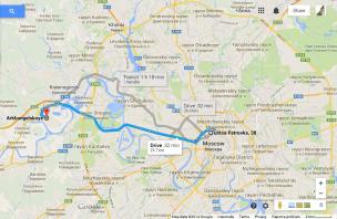 Archangelskoye - directions from Moscow Center