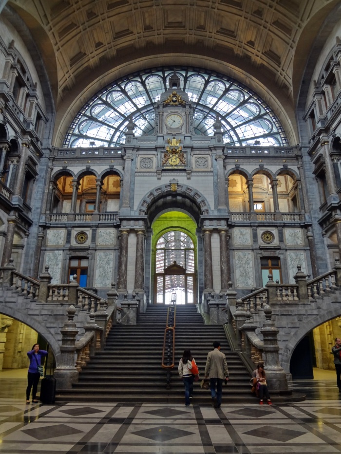 Antwerp's famous  train station, or as it also known -- the Railway Cathedral.
