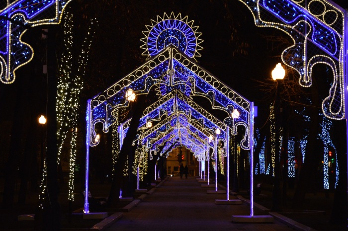 Moscow Christmas Lights Strastnoy Boulevard